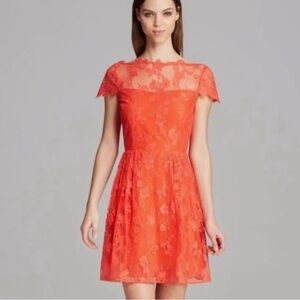Coral lace Cynthia Steffe lace dress